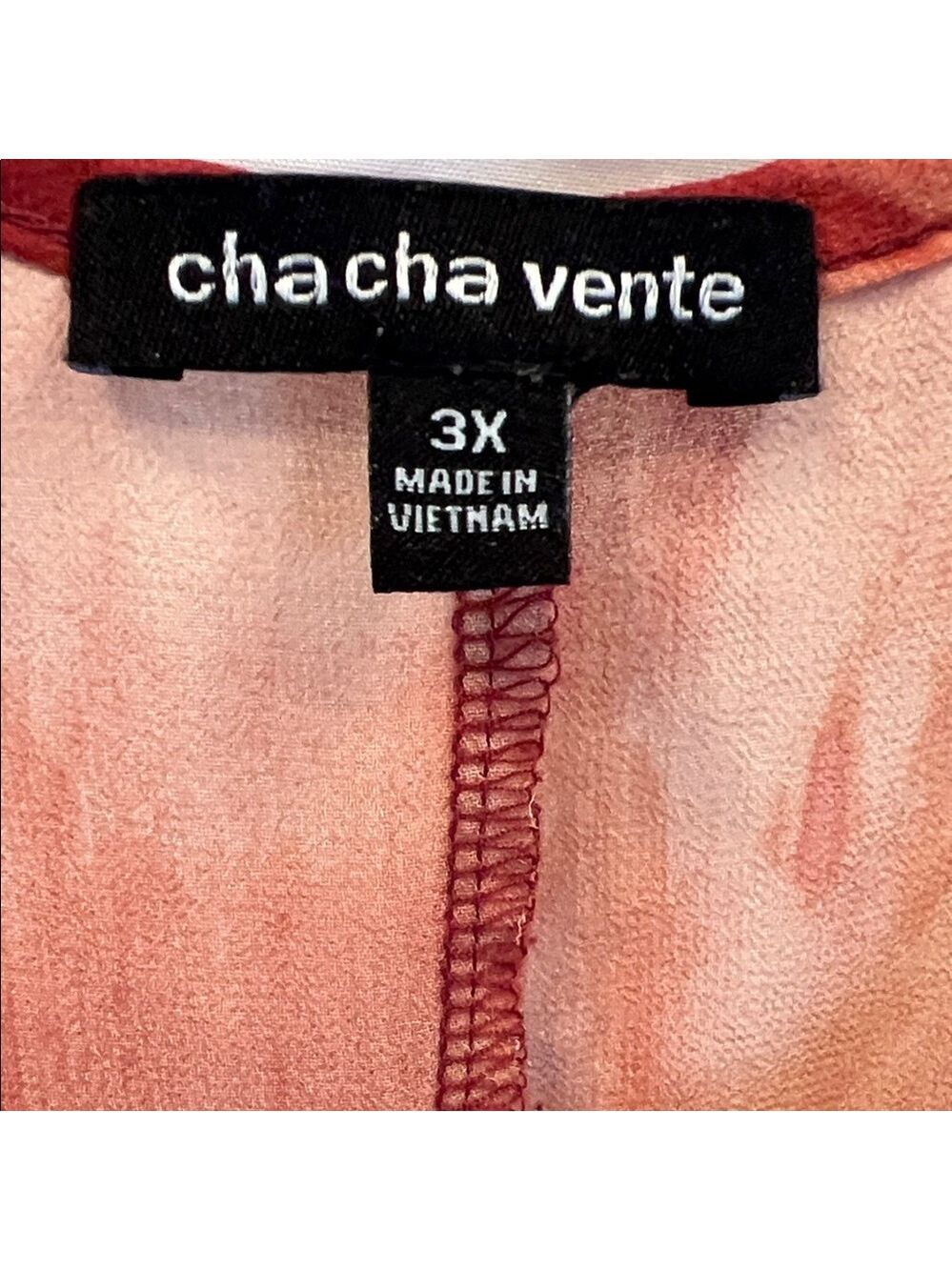 cha cha vente Rust Tie-Dye High-Low Tunic cover up, plus size 3X - Picture 2 of 6